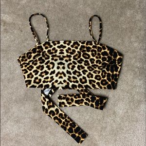 Full leopard crop top and skort